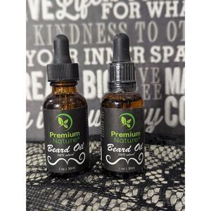 5/25 - 2 vials Premium Nature Beard Oil - NEW/SEALED